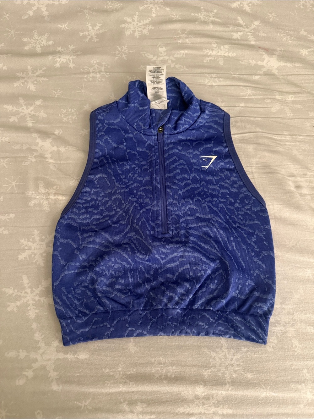 Gymshark Blue Sleeveless Half-Zip top